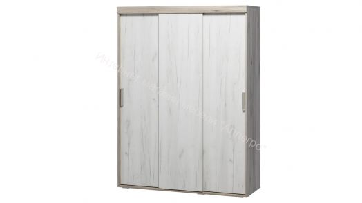 Шкаф-купе "Ольга 19" 3-х дверный Дуб крафт белый/Дуб крафт серый