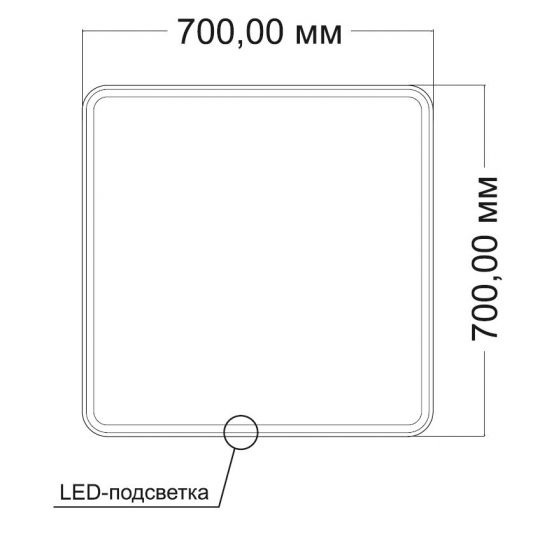 Зеркало квадратное Vincea VLM-3VC7007 70х70 см схема 2