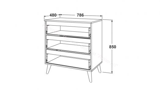 Комод - 2 (Фант) Белый/Горы