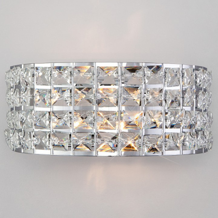 Накладной светильник Kira 10115/2 хром/прозрачный хрусталь Strotskis