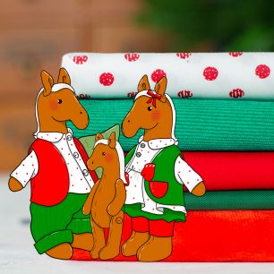 Набор КОМБО Семья Лошадок (красно-зеленый)