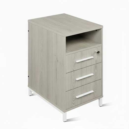 ЛОФТ-5 Тумба приставная с замком (450х600х750 мм) Дуб Канадский / Белый