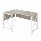 ЛОФТ-3 Стол рабочий эргономичный левый (1350х900-600х750 мм) Дуб Канадский / Белый