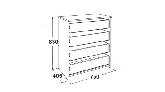 Комод - 4 (Фант) Дуб золотистый/Графит