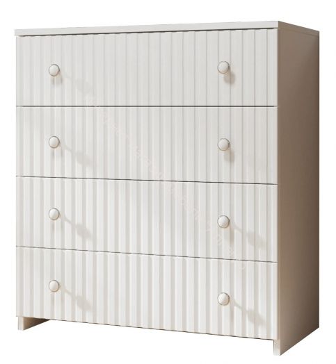 Комод - 4 (Фант) Белый/Белая берёза