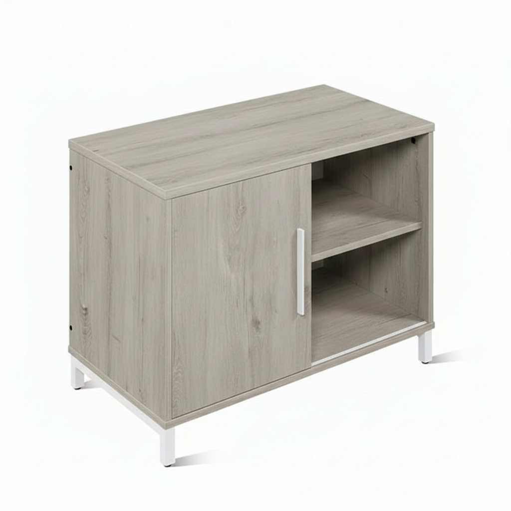 ЛОФТ-7 Тумба под аппаратуру (800х430х600 мм) Дуб Канадский / Белый