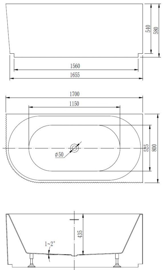 Угловая акриловая ванна Vincea VBT-428-1700 интегрированный перелив 170х80 см ФОТО
