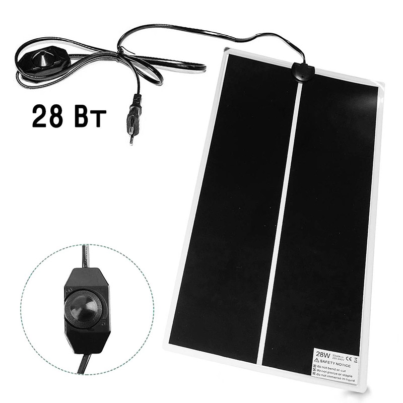 Коврик греющий 28 Ватт 28 x 53 см (УЦЕНКА) для подогрева террариумов, рассады, сушки обуви, овощей