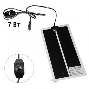 Коврик греющий 7 Ватт 14 x 28 см (УЦЕНКА) для подогрева террариумов, рассады, сушки обуви, овощей