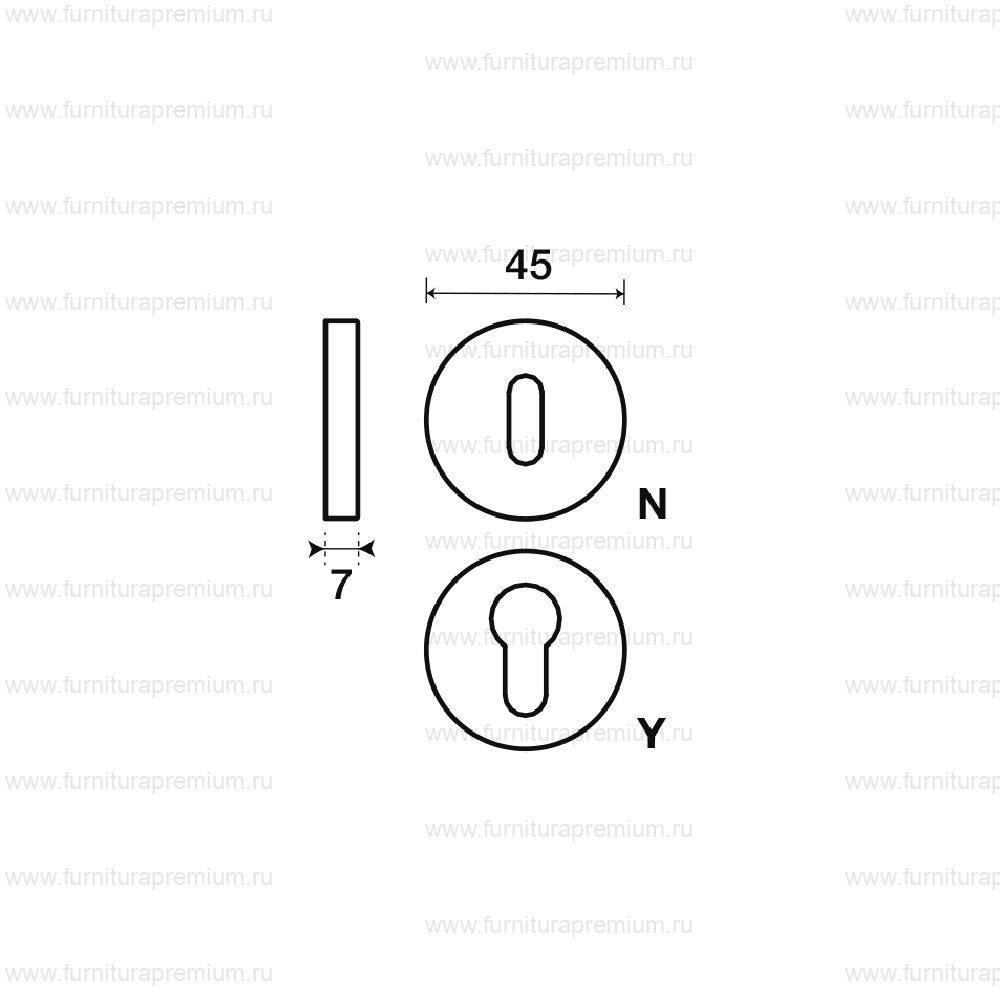 Накладка Frascio KEY/45 под межкомнатные ключ