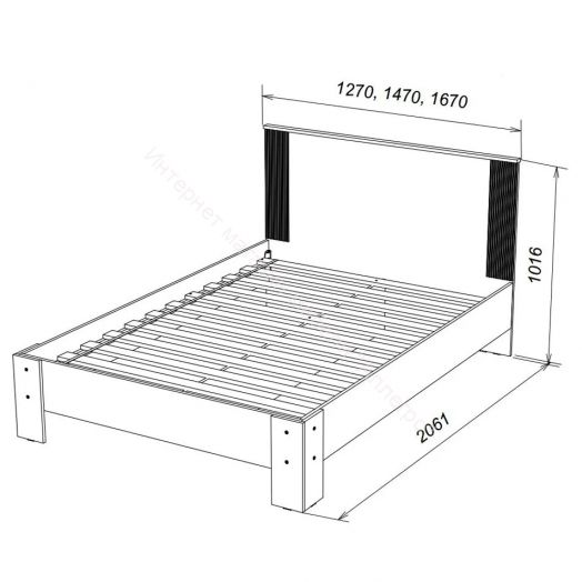 Кровать (1200*2000) Ольга 2 Дуб золотистый/Антрацит
