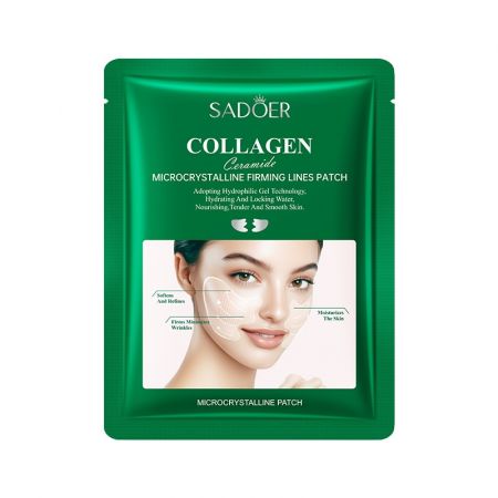 Патчи для щек и носогубных складок с коллагеном и церамидами Sadoer, 1 пара.