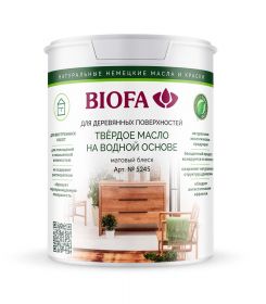 Твердое Масло на Водной Основе Biofa 5045 9л Матовое для Внутренних Работ / Биофа 5045
