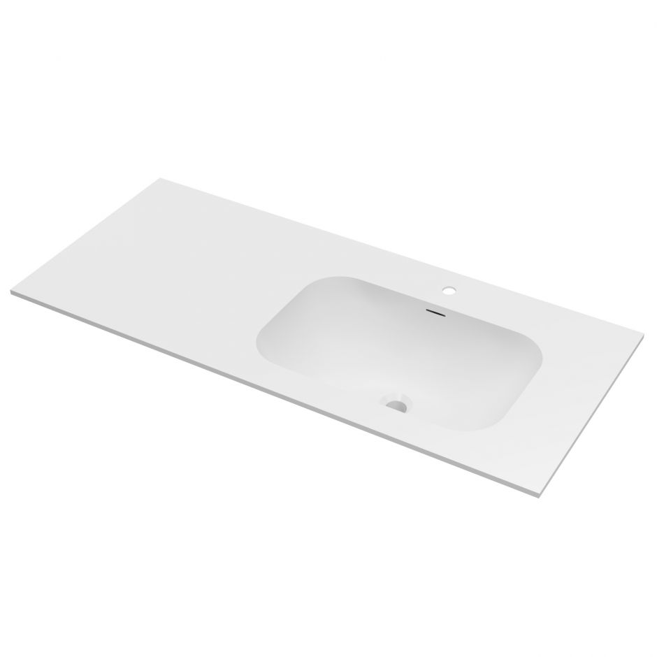 Изображение Раковина Vincea Elise VCB-4EL120MW-R мебельная накладная правая из Corian 120х53 см