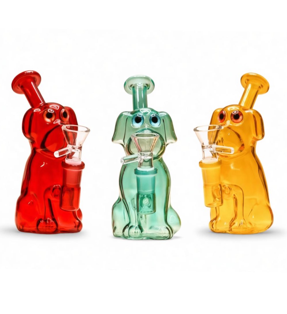 Стеклянный бонг - Баблер Color Dog