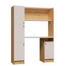 Стол письменный "Омега 2" с надстройкой Дуб золотистый/Белый