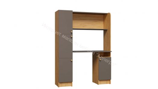 Стол письменный "Омега 2" с надстройкой Дуб золотистый/Антрацит