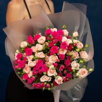 Кустовые розы микс 15 шт