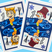 Карта монте СНЕГОВИК - БАБА ЯГА