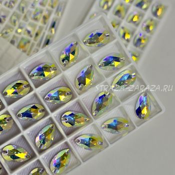 K9 Luxe Пришивные Стразы Crystal_AB Капля 11*18 мм