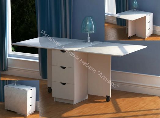 Стол тумба 1 ЛДСП Фант с ящиками Ясень анкор светлый