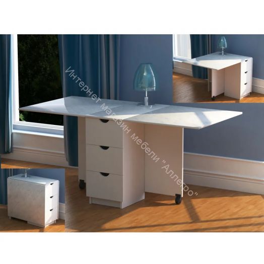 Стол тумба 1 ЛДСП Фант с ящиками Ясень анкор светлый