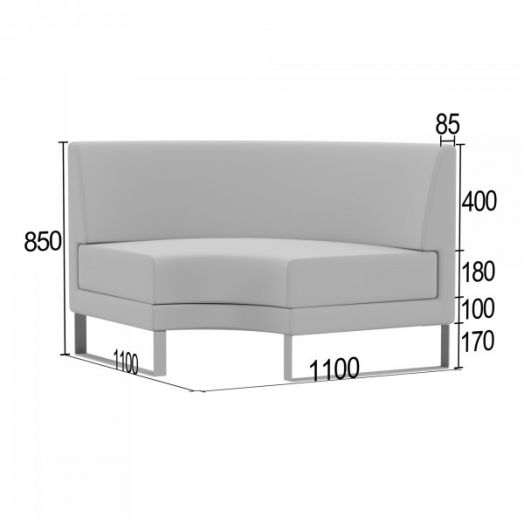 Угловая секция Тэтор-Офис А вогнутая