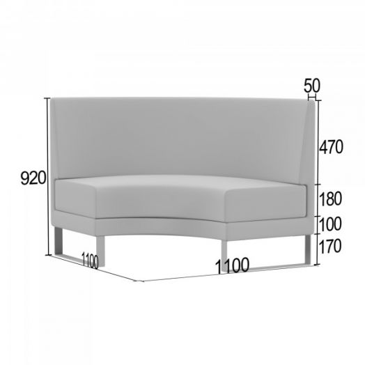 Угловая секция Тэтор-Кафе А вогнутая