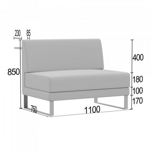 Диван Тэтор-Офис А двойной со столиком