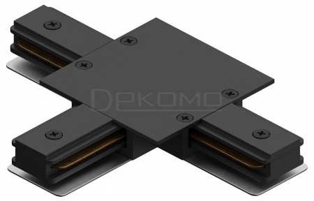 Коннектор Т-образный Skylite HSBL_0016 для встраиваемого шинопровода 220В, чёрный