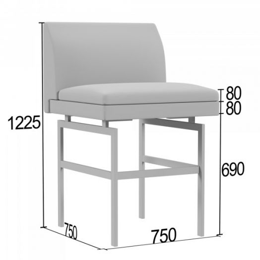 Кресельная секция барная Асмунг А без подлокотников