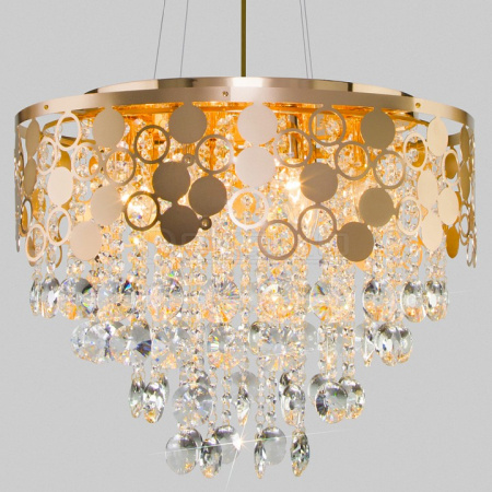 Подвесной светильник Lianna 10123/8 золото/прозрачный хрусталь Strotskis Smart