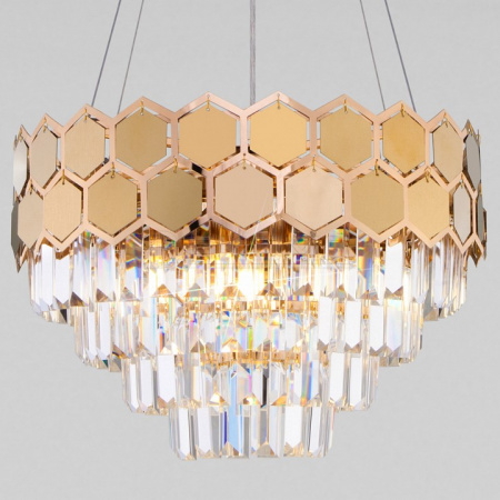 Подвесной светильник Ariana 10124/5 золото/прозрачный хрусталь Strotskis Smart
