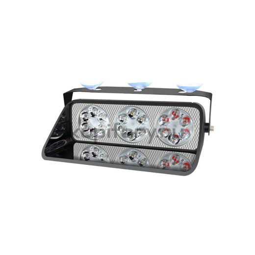 Панель-вспышка под лобовое стекло стробоскоп 4.5W красный/синий/белый свет 12 Вольт ST2015