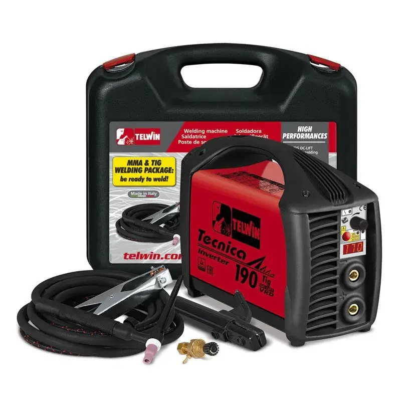 Сварочный аппарат c инвертором для сварки TIG Telwin TECNICA 190 TIG/MMA DC LIFT VRD + PLASTIC CASE + MMA/TIG KIT, 816220