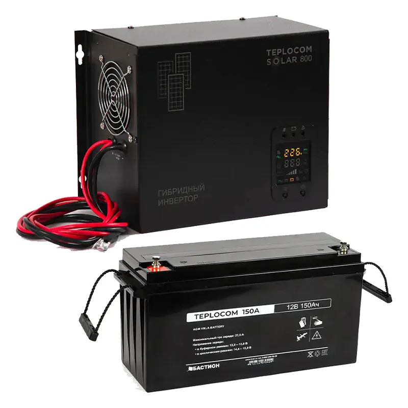 TEPLOCOM Solar 800, 150Ач источник бесперебойного питания и акб, 12379