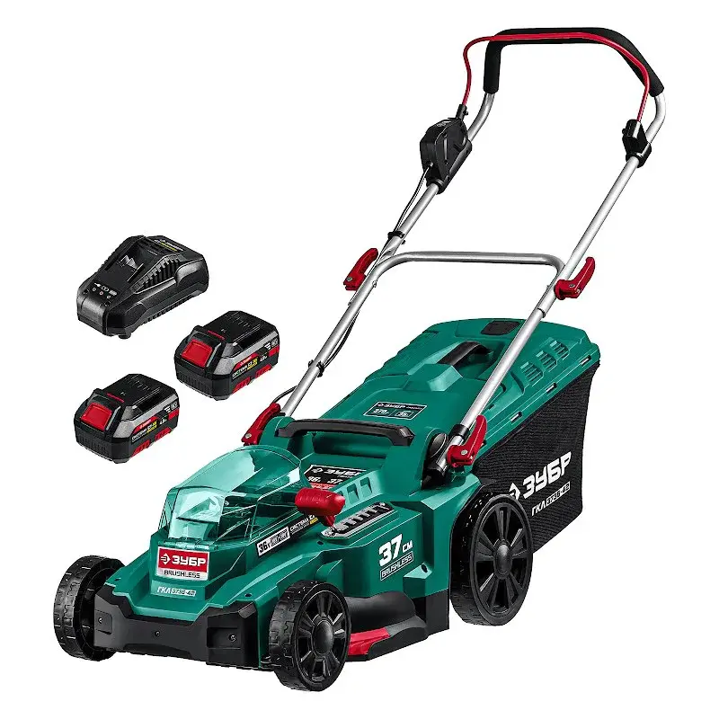 ЗУБР ГКЛ-3736-42 аккумуляторная газонокосилка (2 x 4 Ач, ЗУ)