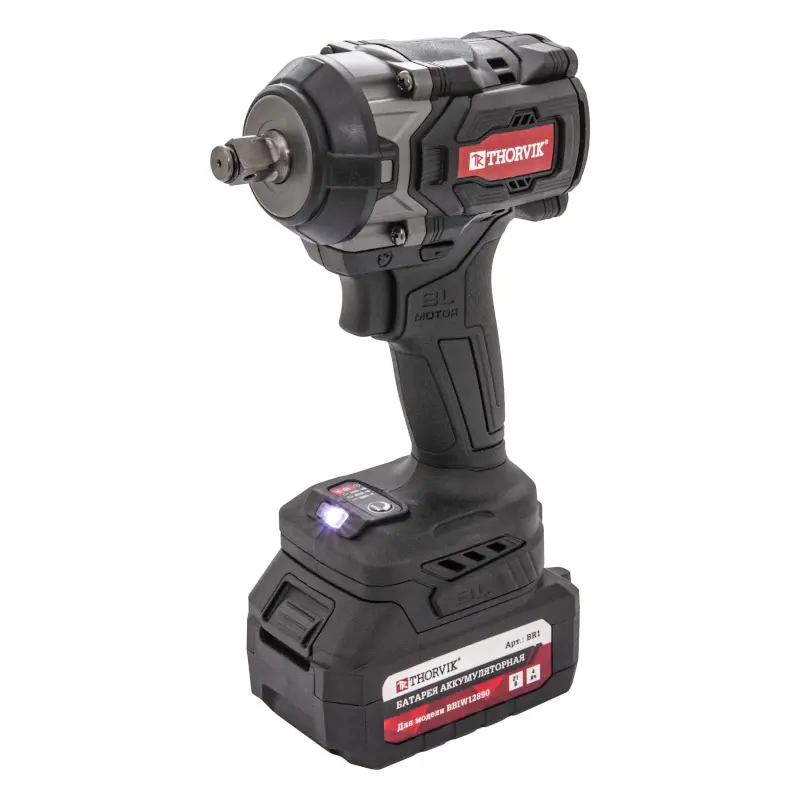 Thorvik BBIW12890 аккумуляторный ударный гайковерт (2 x 4 Ач, ЗУ) 053652