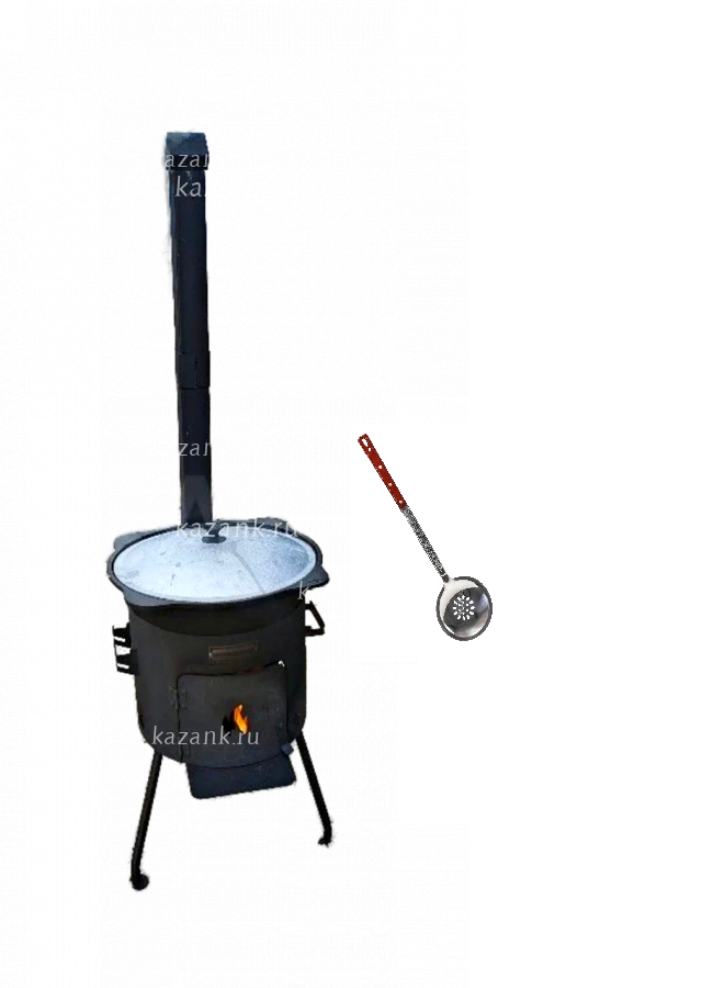 Казан 8л+печь с трубой+шумовка