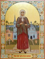 Ксения Петербургская 30х40 см (рукописная икона с сусальными золотом и чеканкой)