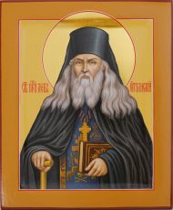 Рукописная икона Лев Оптинский 17х21см (ковчег, нимб-сусальное золото)