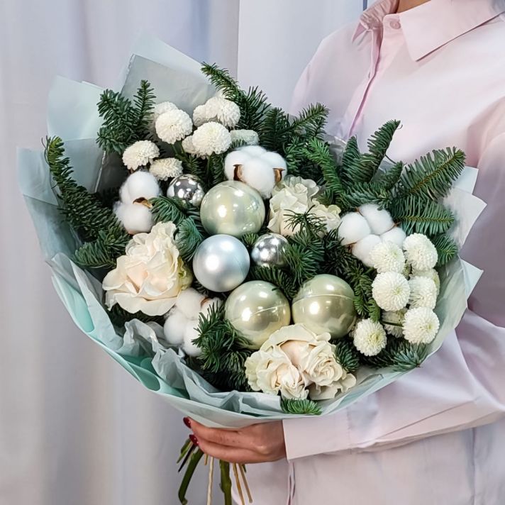 Зимний букет Белое серебро