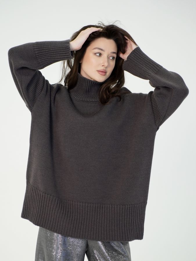 Свитер из мериноса графит