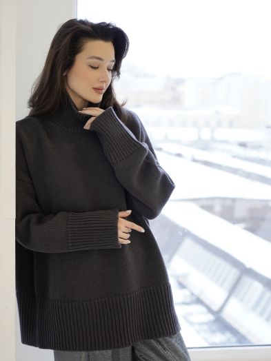 Свитер из мериноса графит