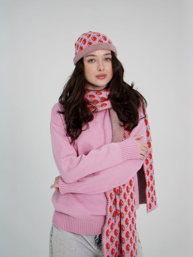 Шарф с вишенками