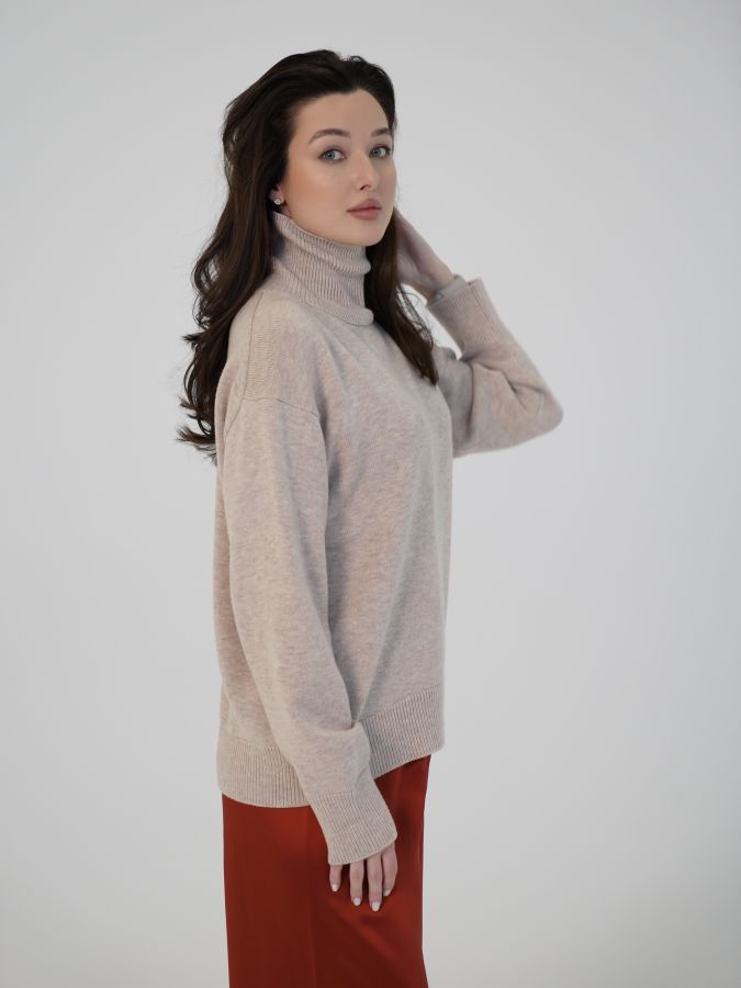 Свитер из кашемира бежевый