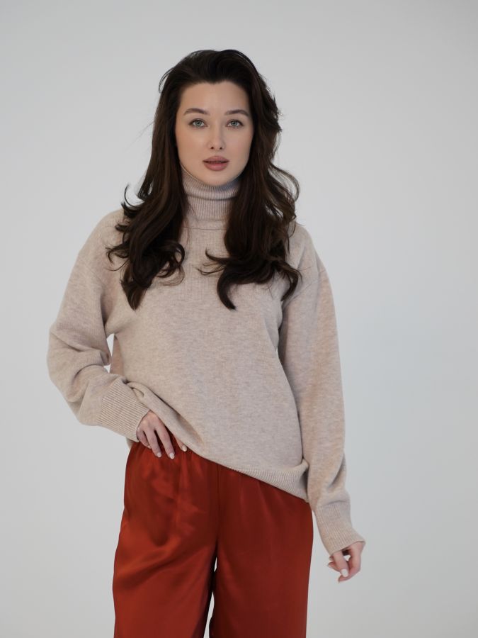 Свитер из кашемира бежевый