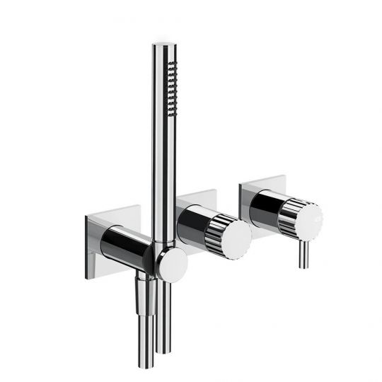 Смеситель для душа Gessi Incastri 75036 встраиваемый с ручным душем и переключателем на 2 источника схема 7