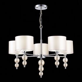 SLE105703-05 Светильник подвесной Хром/Светло-бежевый E14 5*40W