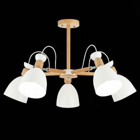SLE103802-05 Светильник потолочный Светлое дерево, Белый/Белый E27 5*60W